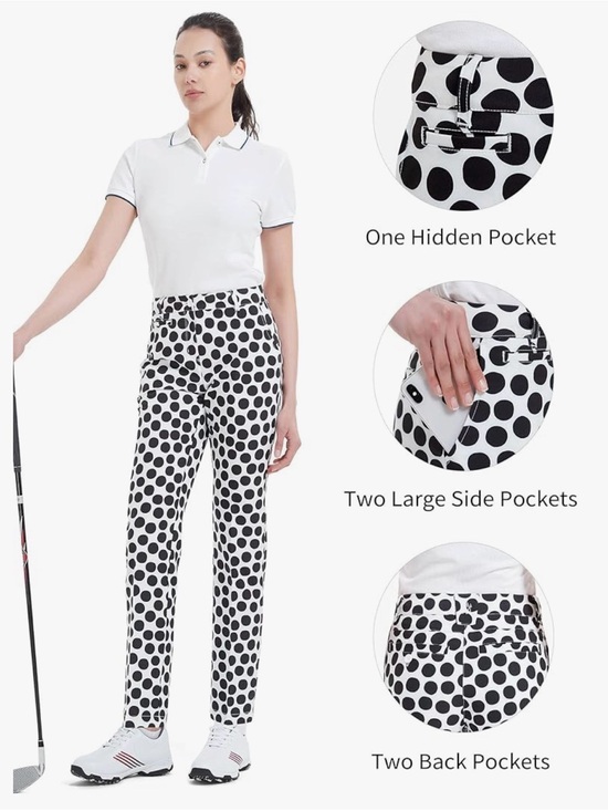 Lesmart Pants - NWT Women’s LESMART Polka Dot Golf Pants RTL $99 Size 12